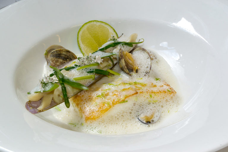 Chefs Recipe: Roast Halibut with Clams, Coriander and Lime by Michel ...